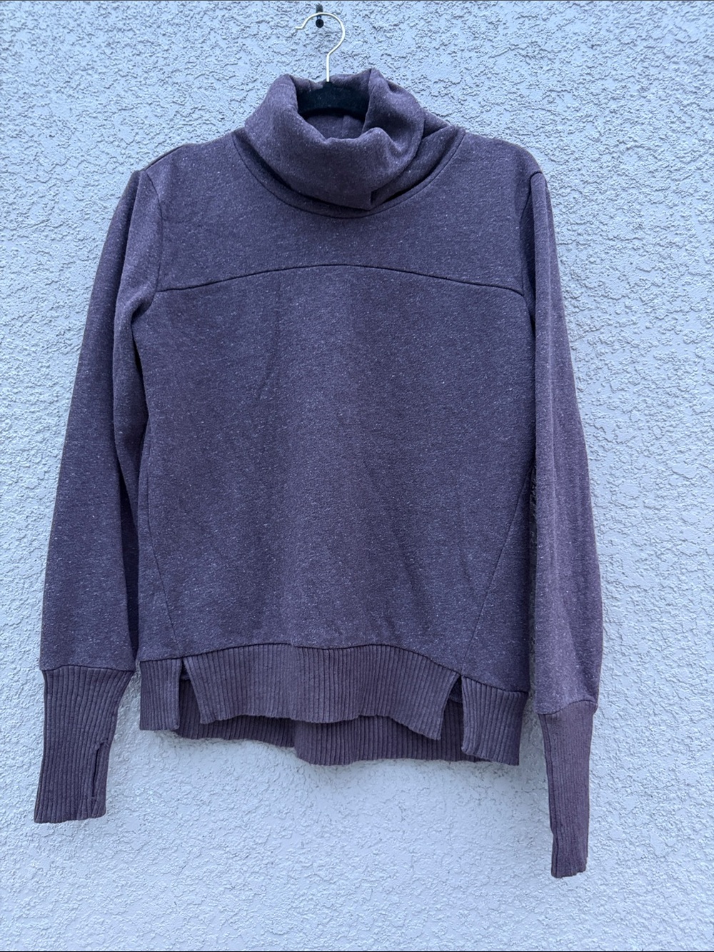 ALO Yoga Heather Plum Cowl Neck Pullover Sweater